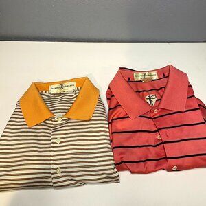 Lot of 2 Fairway & Greene Men's 100% Cotton Pink/Orange Polo Shirt Size Medium